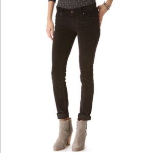 Free People W29 Black Corduroy Skinny Jeans